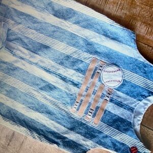 Gently used charming romper with stripes kid’s overall